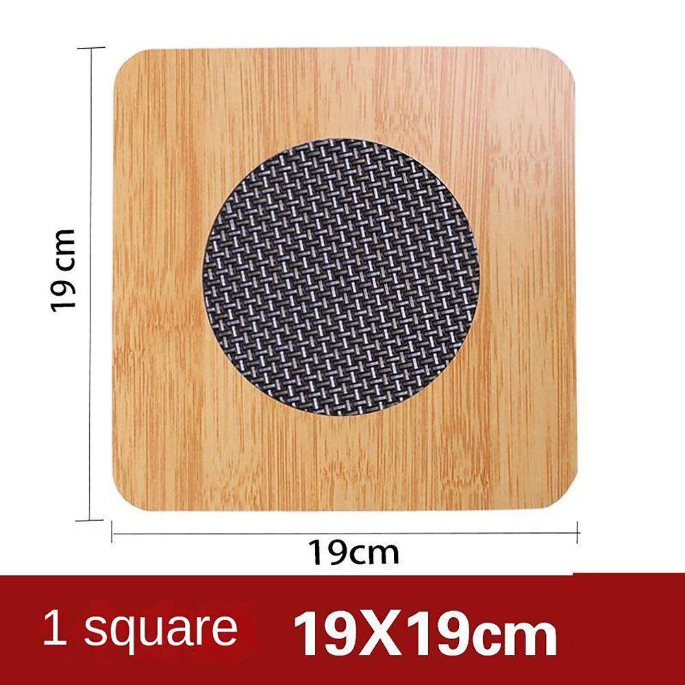 Wooden Coasters Round Square Bowl Dish Pot Mats Cartoon Heat Insulation Pad  Table
