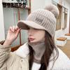 Женские шапки осенью и зимой, теплые вязаные шапки из кроличьего меха, шерстяные шапки, утолщенные шапки с ушами, велосипедные шапки