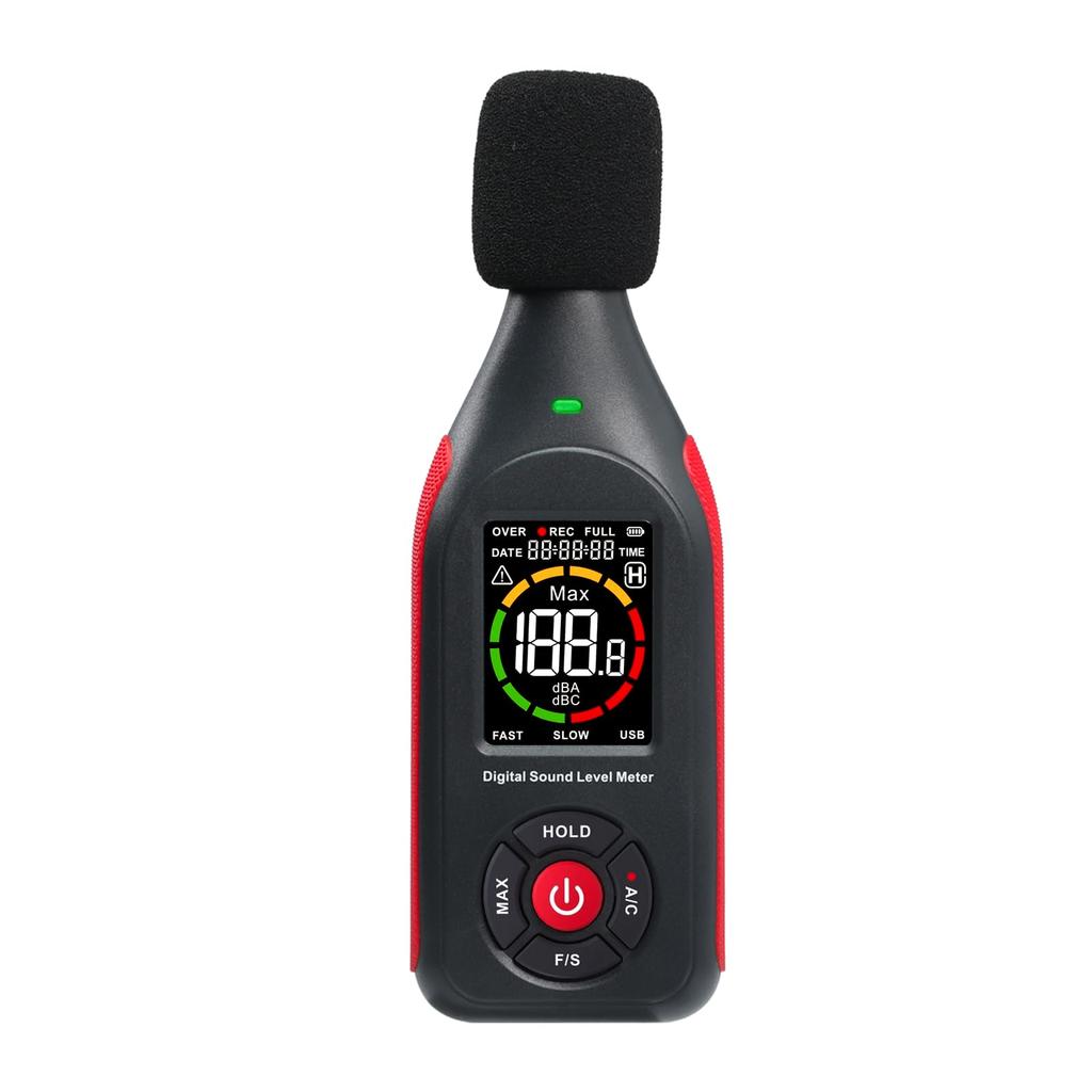 Decibel Meter Sound Level Meter Professional Sound Level Reader Detector MAX Data Noise Monitor Digital SPL dB Meter with Data Record Rechargeable