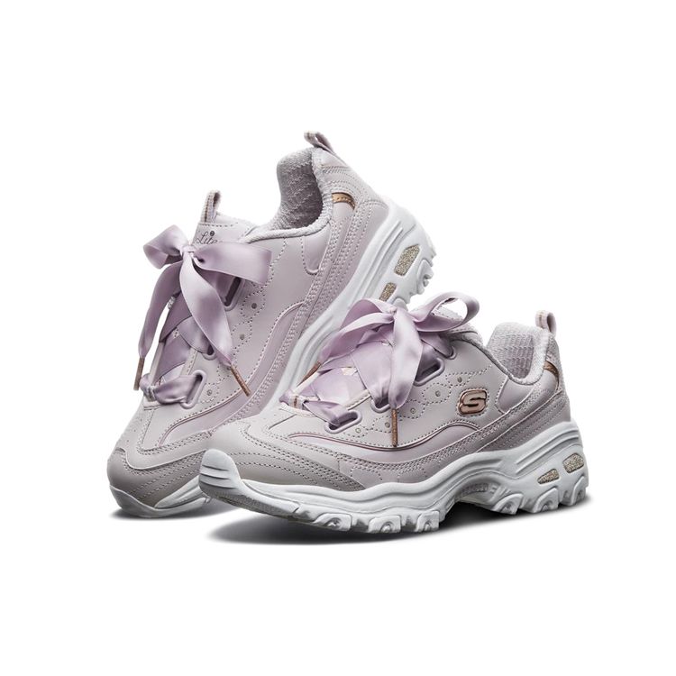 Skechers DLites 1.0 На шнуровке Ретро Спортивные Низкие Повседневные Кроссовки Женские Лавандовый 11976-LAV