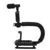 Handheld Video Camera Stabilizer with LED Light Microphone Portable U Shape Camera Stabilizer
