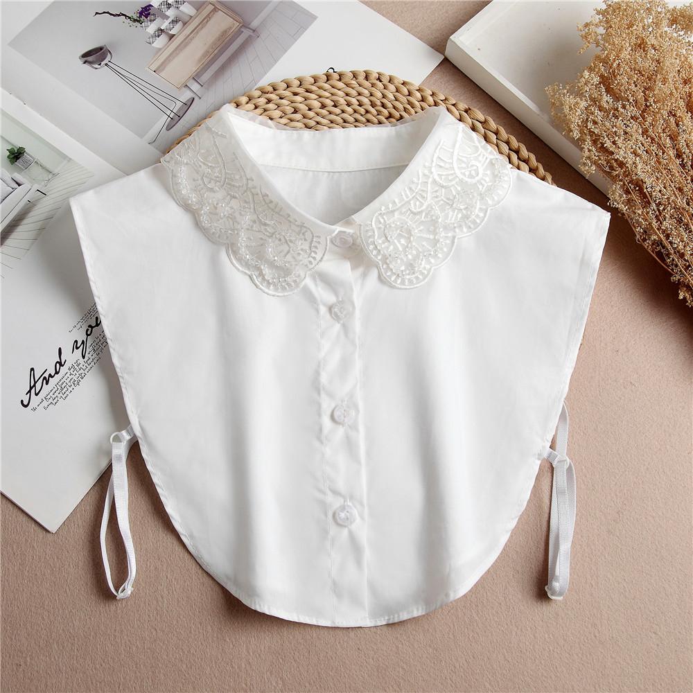 2023 Shirt Fake Collar Lace Black White Shirt Detachable Collar Suit Men Female Shirt Lapel Top Summer Thin Cool Fake Collar