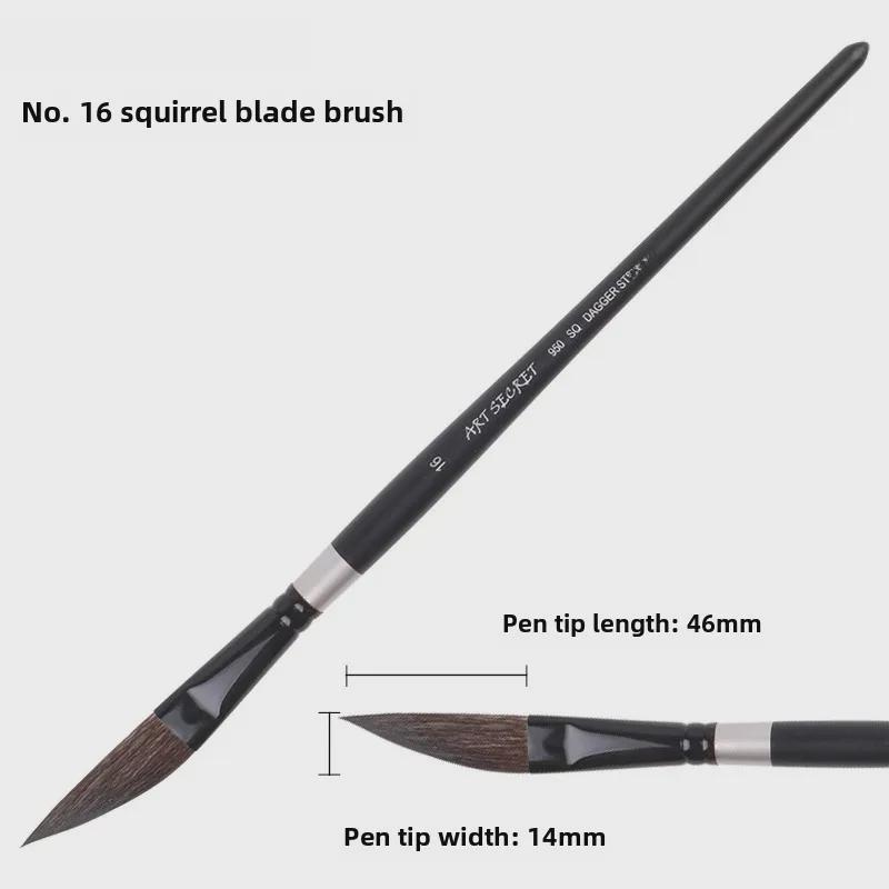 Корейская акварельная кисть Artsecret из серого беличьего ворса 950DS, размеры 8/12/16/20
