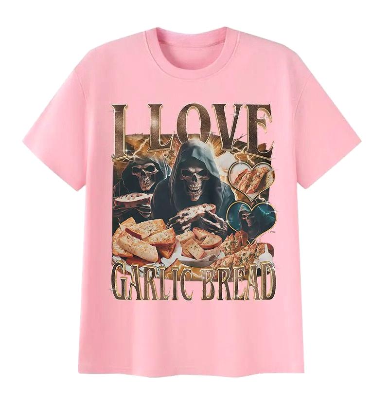 Funny Lover Gothic Garlic Meme Graphic Printed T Shirt Unisexs Clothing Vintage Skeleton 2026 Summer TShirt Streetwear Clothes