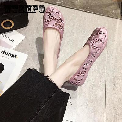 Пластиковые сандалии, женские летние белые нескользящие туфли для беременных на плоской подошве, удобные туфли для медсестры с полыми отверстиями