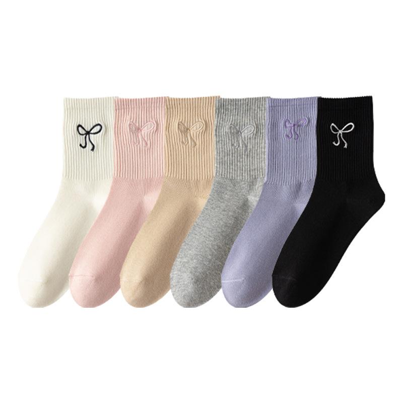 Female Spring and Autumn Trend Sweet All Build In The Tube Pile Pile Cotton Socks