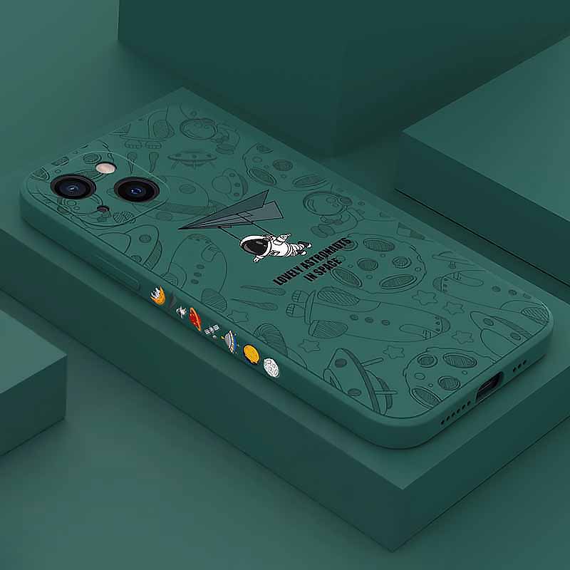 Креативный дизайн астронавт силиконовый мягкий чехол для iPhone 16 Pro 15 Pro Max 14 Pro 13 12 11 X XR XS 8 7 Plus SE 2020