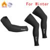 Raudax-Black Arm Leg Warmers, Leg Sleeve, Thermal, Cycling, MTB, Bicycle, Running, Racing, MTB, Bike, Winter, 2023