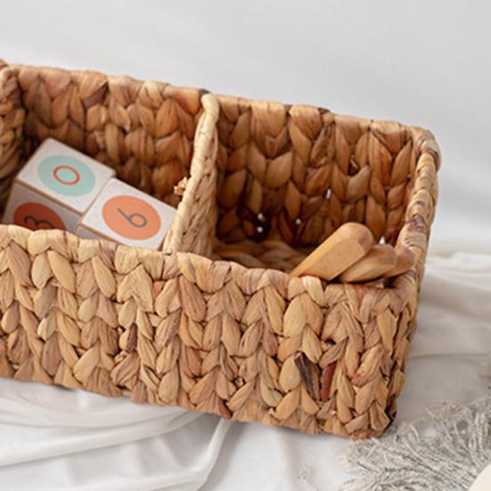 Игрушки Косметика Плетеная корзина Плетеная корзина с разделителями Большая вместимость Экологичный многоцелевой органайзер для ящиков стола Корзина для хранения