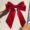 Korean Black Red Big Bow Hair Clip For Women Girls Elegant Long Chiffon Ribbon Hairpins Barrette Hair Accessories Gifts