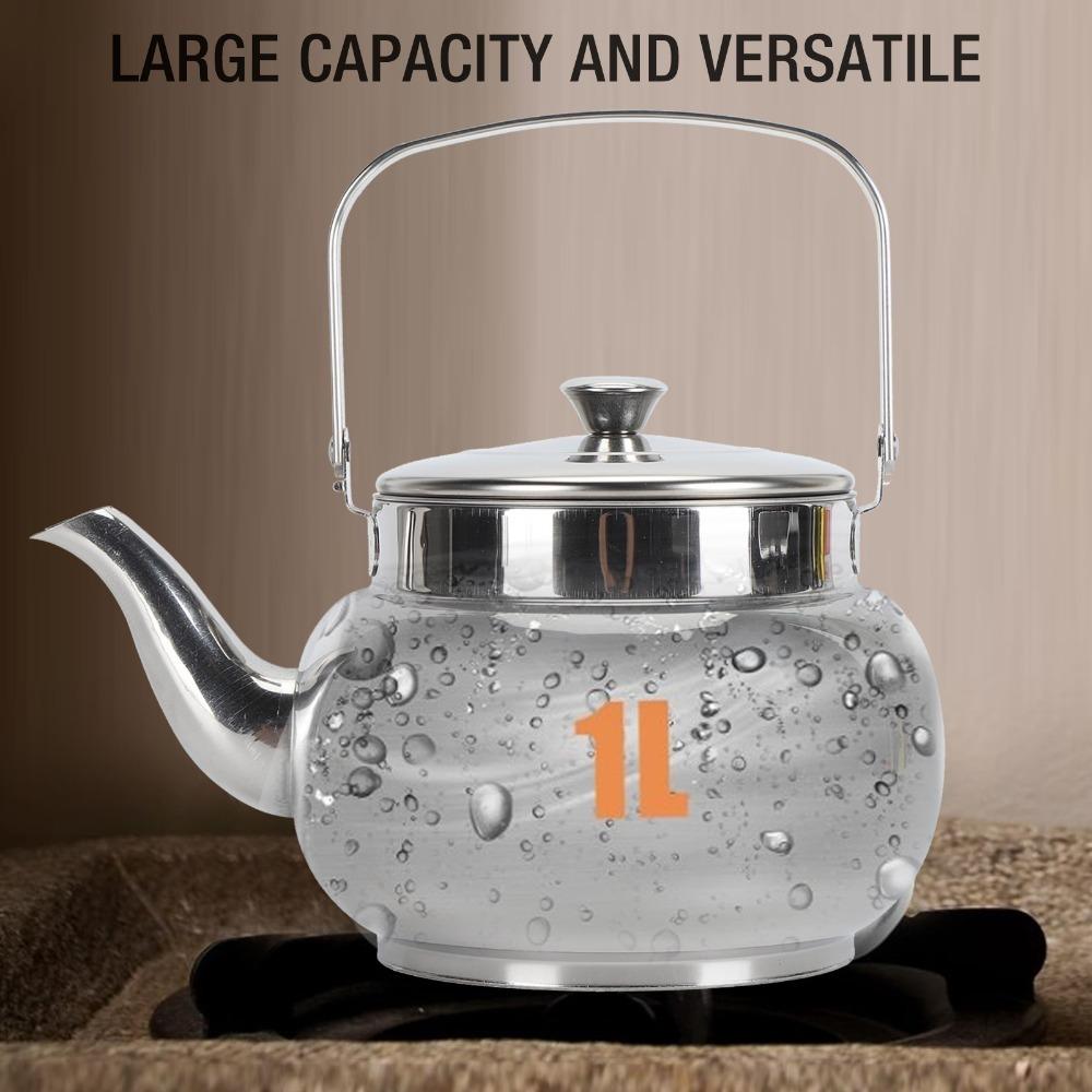 Removable Filter Metal Tea Kettle 1L Capacity Serving Tea Pot Restaurant Use
