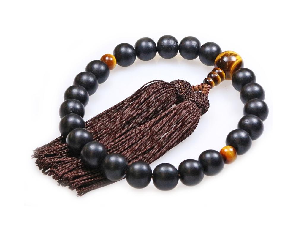 Накаго Основан в 1898 году Киото молитва 22 камня чистый шелк головные молитвенные бусы мешочек в комплекте подходит для всех бусин, эбеновое дерево-субики, бусины, тигровый глаз