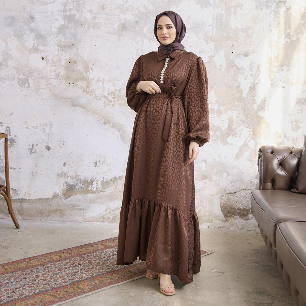 Liya Stone Jacquard Women Dress Modern Islamic Fashion
