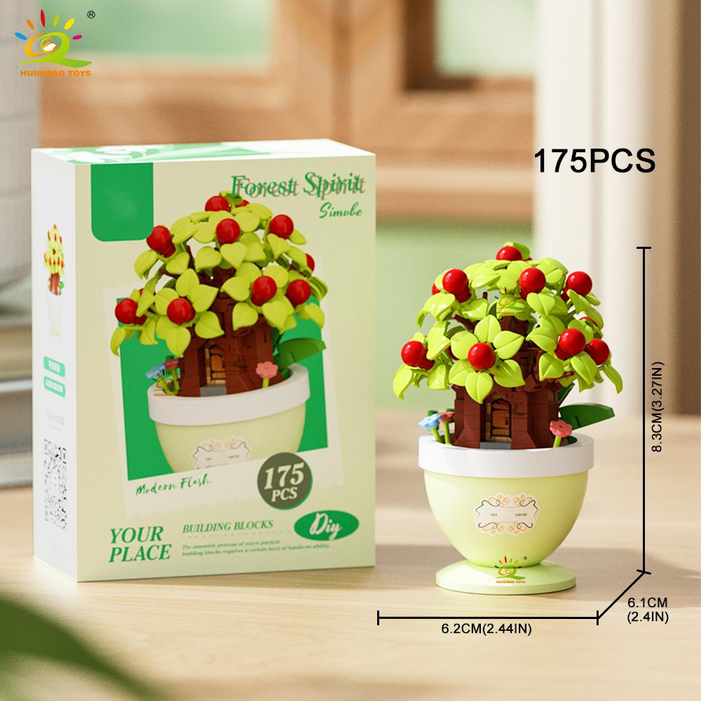 Moc Flower With Pot Micro Building Block Sunflower Rose Eternal Bouquet Mini Diamond Model Brick Toy For Children Desk