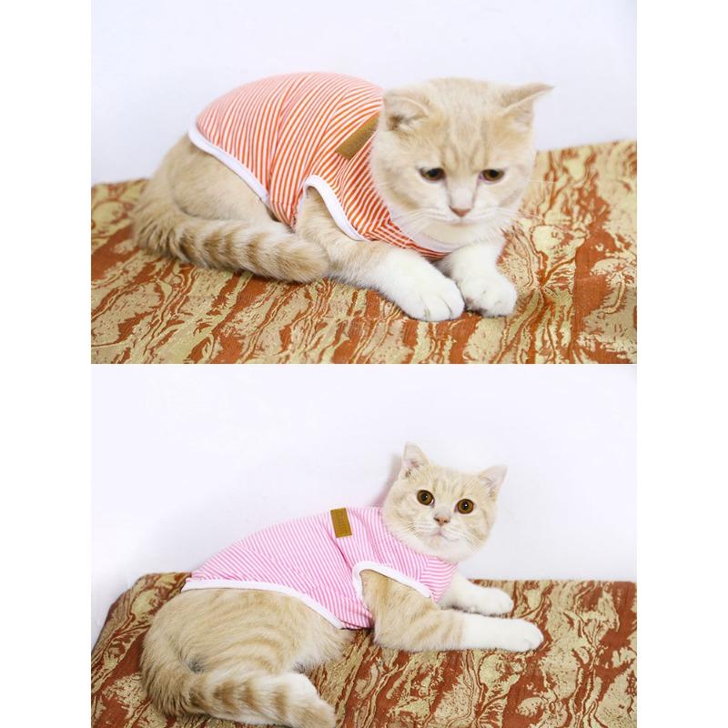 Весенне-летняя одежда для домашних животных, собак и кошек, хлопковые полосатые жилеты, товары для собак малых и средних пород, одежда для кошек, одежда для домашних животных