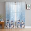 Christmas Snowman Snowflakes Branches Tulle Curtains for Living Room Sheer Curtain for Bedroom Christmas Blinds Voile Curtains