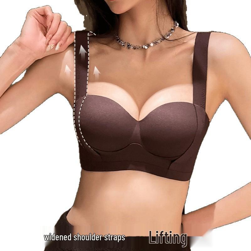 Women's Wirefree Seamless Push-Up Bra: Enhances Lift, Anti-Sag, Side Support, Adjustable, Ideal for Smaller Busts.