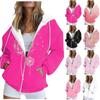 Women's Fashion Long-sleeved Zipper Hoodie Jacket