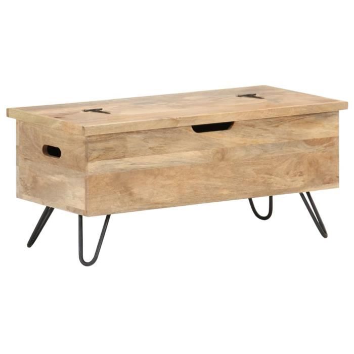 VidaXL Coffre 90x40x45 cm Bois solide de manguier