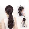 45 см Женский Натуральный Синтетический Хвост Коса Парик Заколка Ленивый Низкий Пучок Пушистая Коса Цветок Бутон Наращивание волос