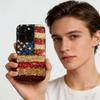 Роскошный чехол для телефона с флагом США для iPhone 17 16 15 Pro Max 14 Plus 13 12 Pro 11 MAX Plus Крутой Креативный Силиконовый Черный Чехол