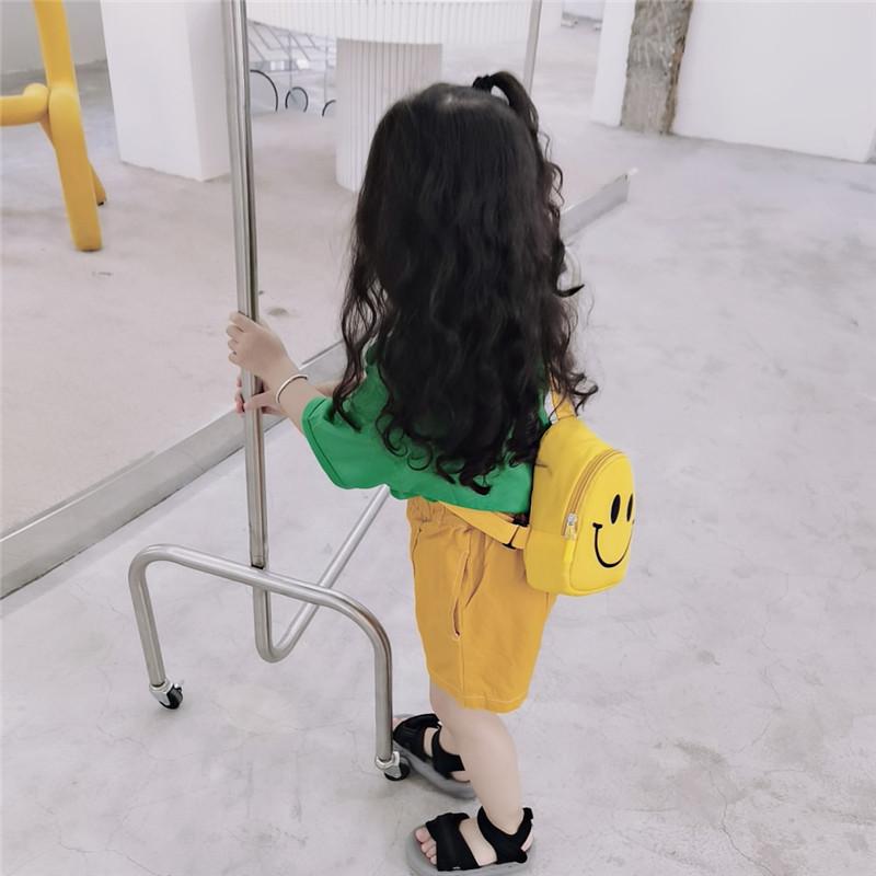 Японская свежая детская сумка-грудь с рисунком в виде смайлика в корейском стиле, симпатичная сумка-мессенджер для девочек, модная мини-сумка для мальчиков с диагональной перекладиной