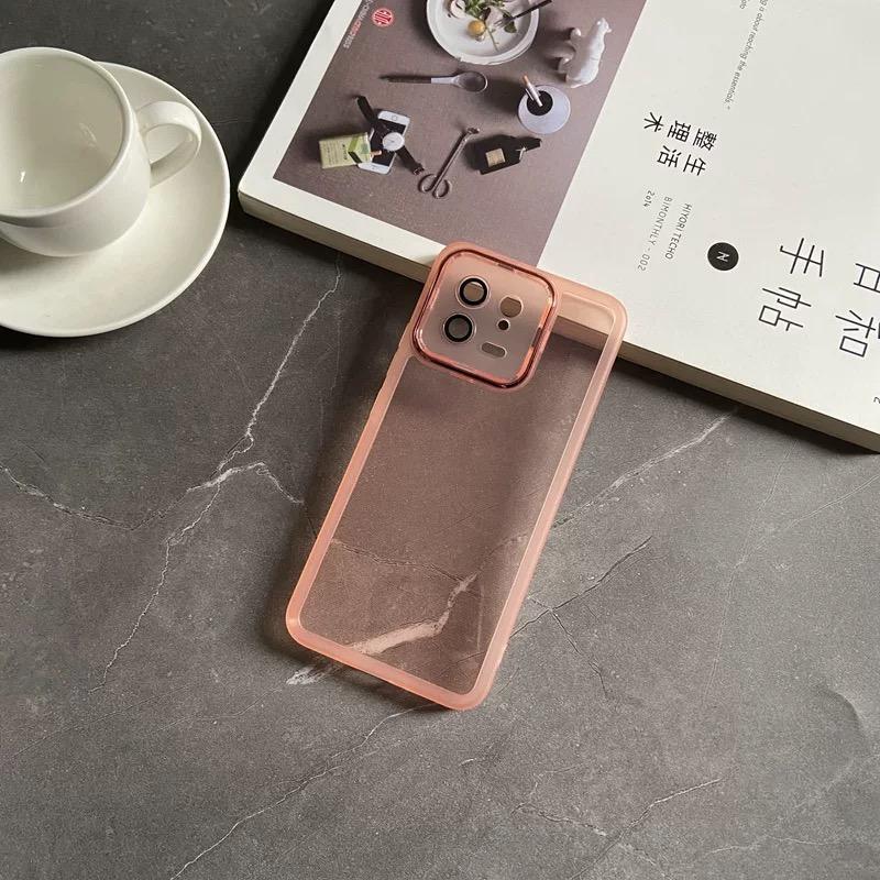 Мягкий силиконовый прозрачный матовый чехол с рамкой для Xiaomi Mi 13 12 T 12X 11 lite 11T 13T xiaomi 14 Pro Candy Color Прозрачная задняя крышка