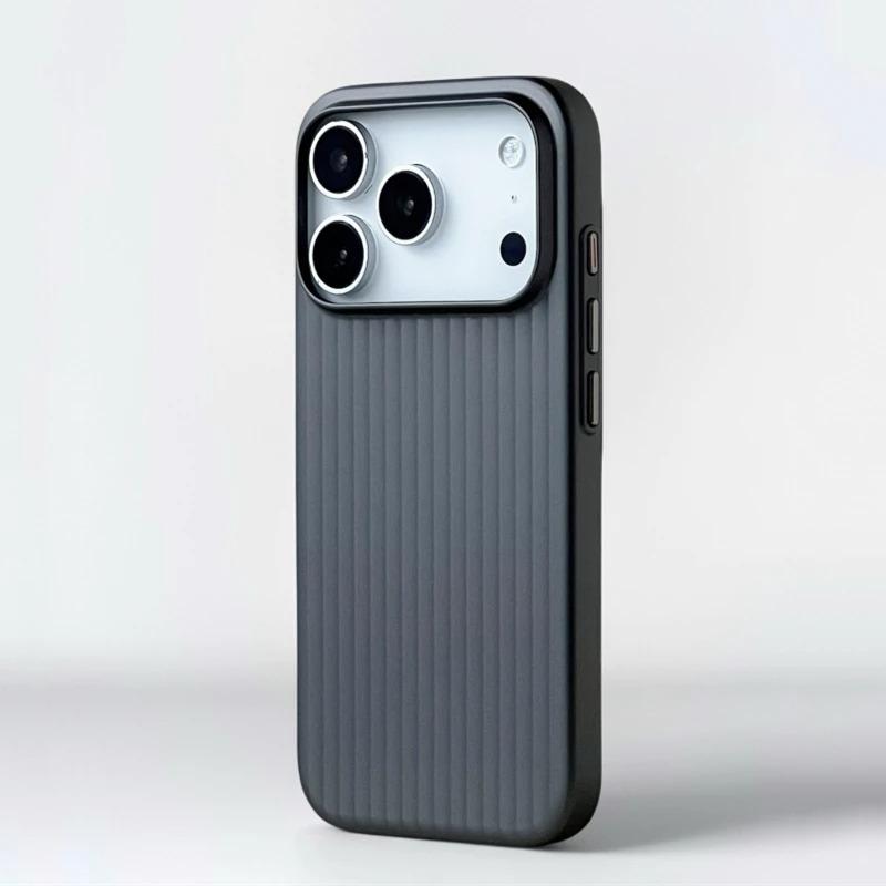 3D Полоска Металлическая Краска Магнитный Чехол Для iPhone 17 16 15 14 Pro Max Для Magsafe Матовый Гофрированный Рисунок Багажа Бронированный PC Чехол