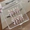 10Pcs Luxury 3D Rhinestone Handmade Transparent Press On Nails Shiny Long Coffin Reusable Full Cover Nail Art Gift