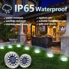 Solar Ground Lights Outdoor Decoration, 8/20LED Solar Garden Lights Waterproof, Solar Disk Lights for Yard, Pathway, Lawn, Patio