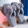 Fashion Women Slipper Winte Autumn Pure Color Rabbit Hair Open Toe Indoor Wood Floor Warm Zipper Soft Sole Slippers Comfort Beautiful