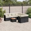 VidaXL Garden Lounge Set with Cushions 9 Pcs, Patio Sofas, Patio Furniture Set, Outdoor Furniture, Black 3255860