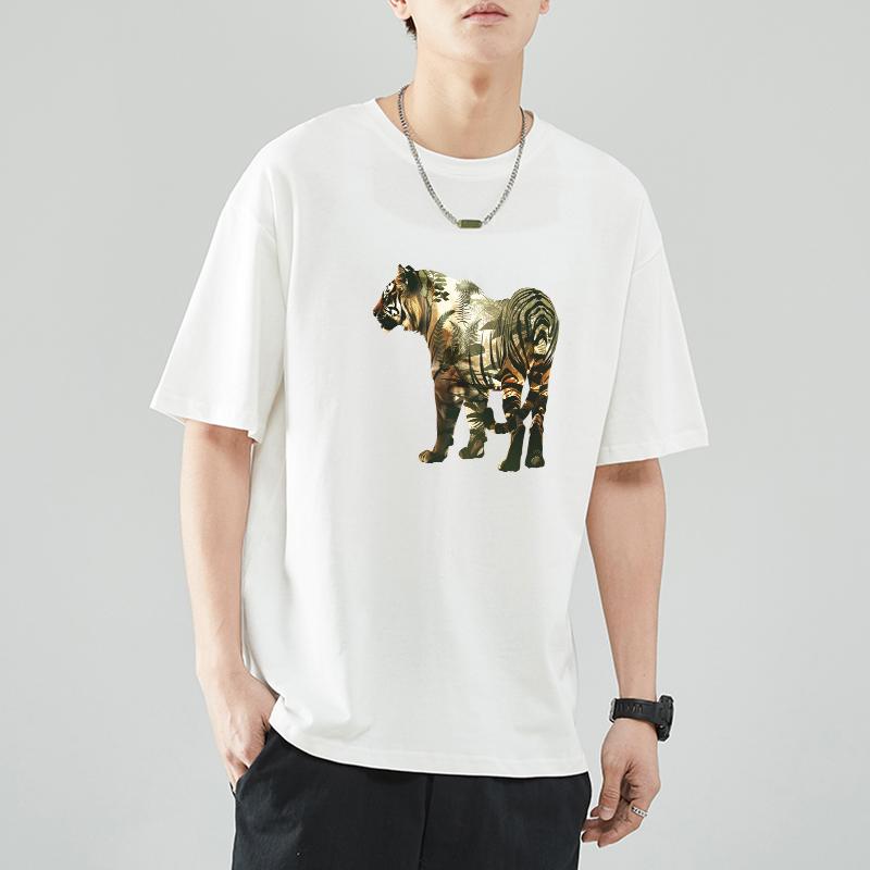 Творческие животные с пейзажем Термоперевод Винил Лесные животные Parches Ropa Футболки Толстовки Сделай Сам Одежда Наклейки Пользовательские