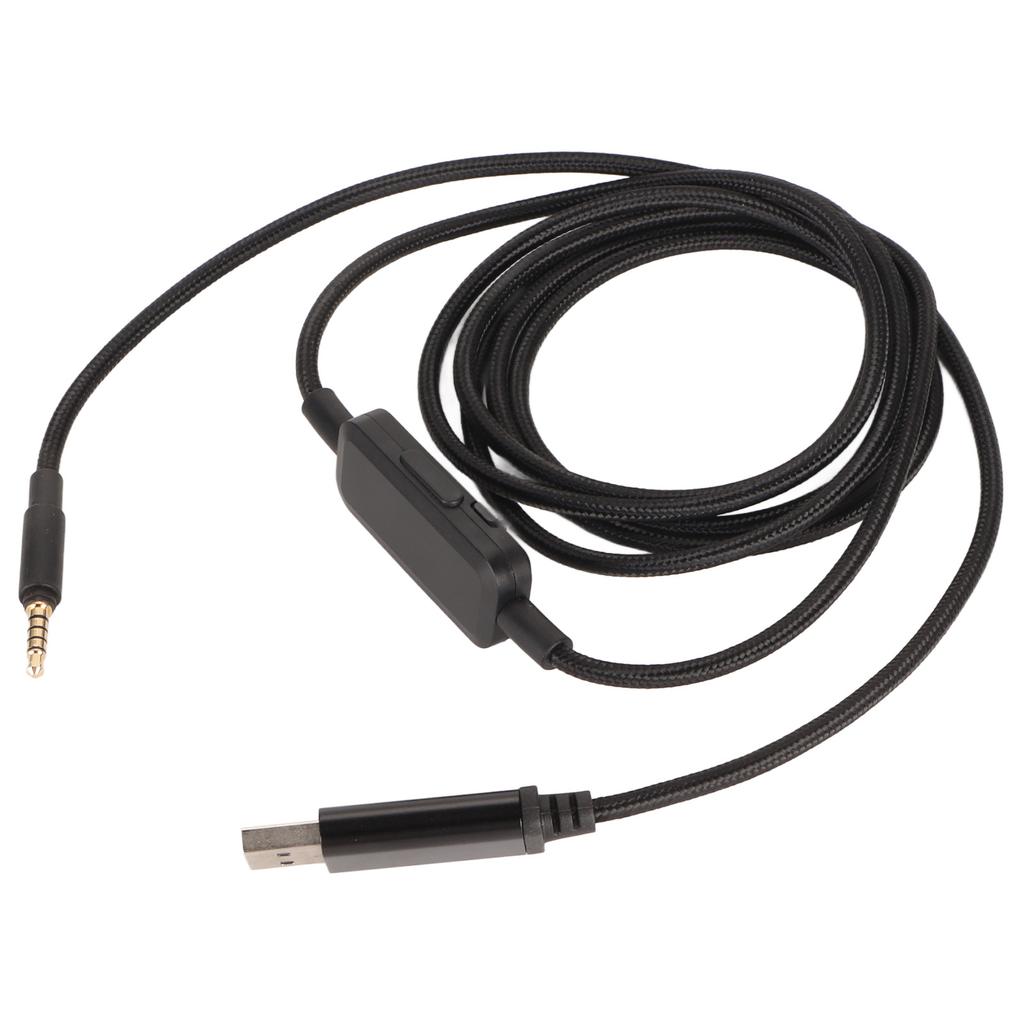 Headphone Sound Cable Replacement USB Gaming Headset Cord with in Line Volume Control Mute Button for Beyerdynamic