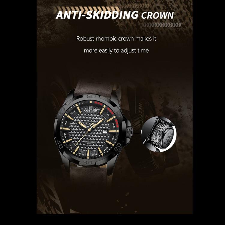 Naviforce NF8023 Водонепроницаемые мужские часы с кварцевым календарем и датой