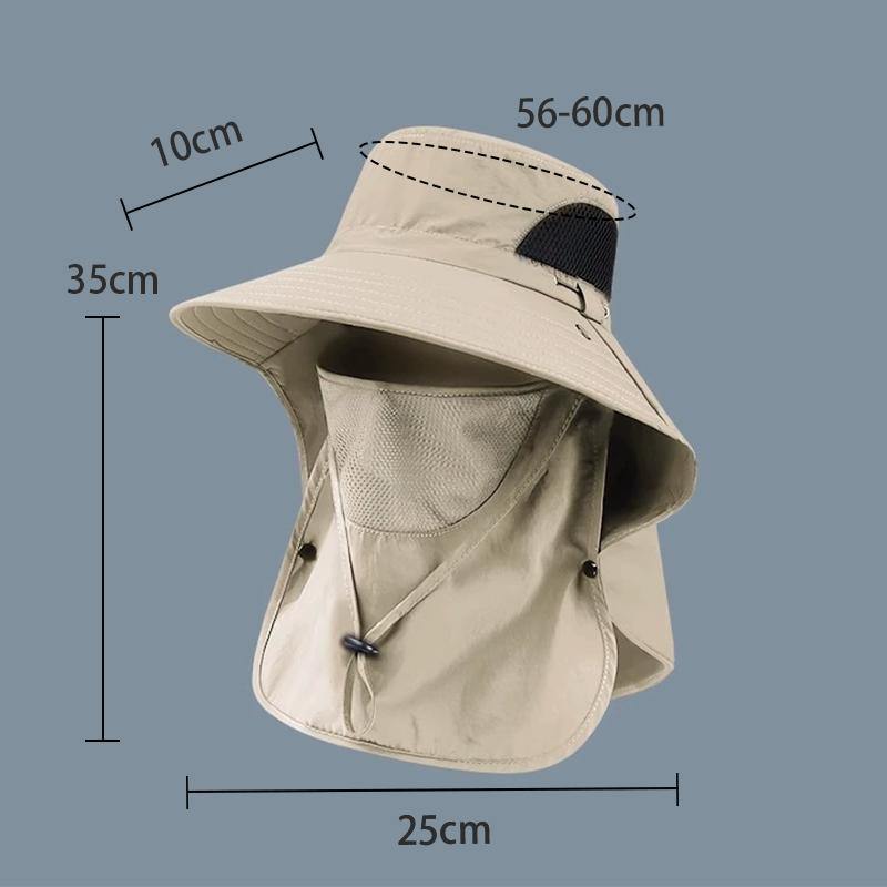Fisherman Hat Summer Sun Hat Men'S Outdoor Mountaineering Hat Fishing Face Covering Wide Brim Sun Hat
