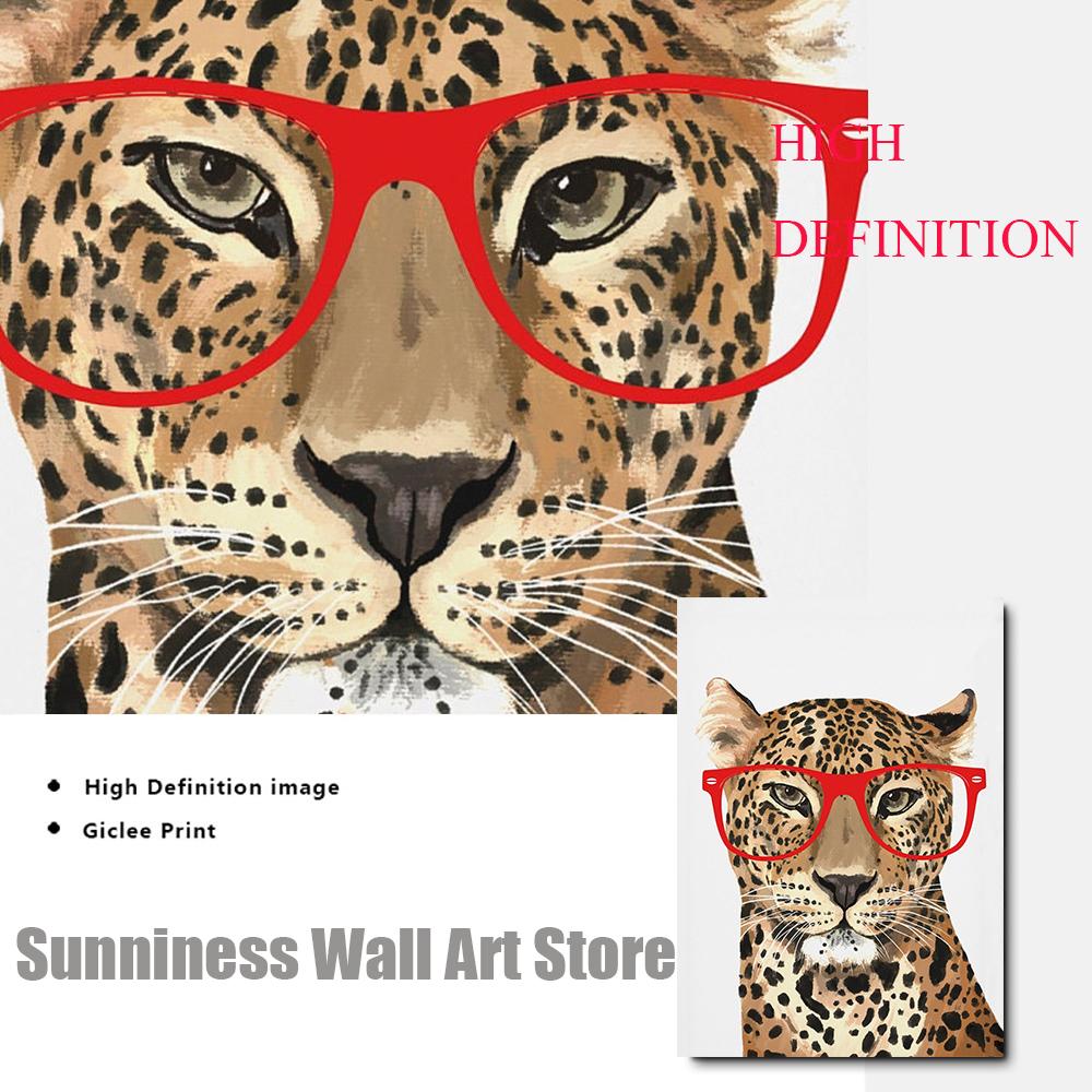 Сафари детеныши животных лев зебра в очках постеры холст картина детская настенная живопись печать детская комната фотографии скандинавский детский декор