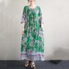 Short Sleeve Plus Size Cotton Vintage Floral New In Dresses for Women Casual Loose Long Summer Dress
