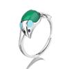 S925 Sterling Silver Zodiac Rat Chalcedony Open Ring Zodiac Year Ring Korean Jewelry