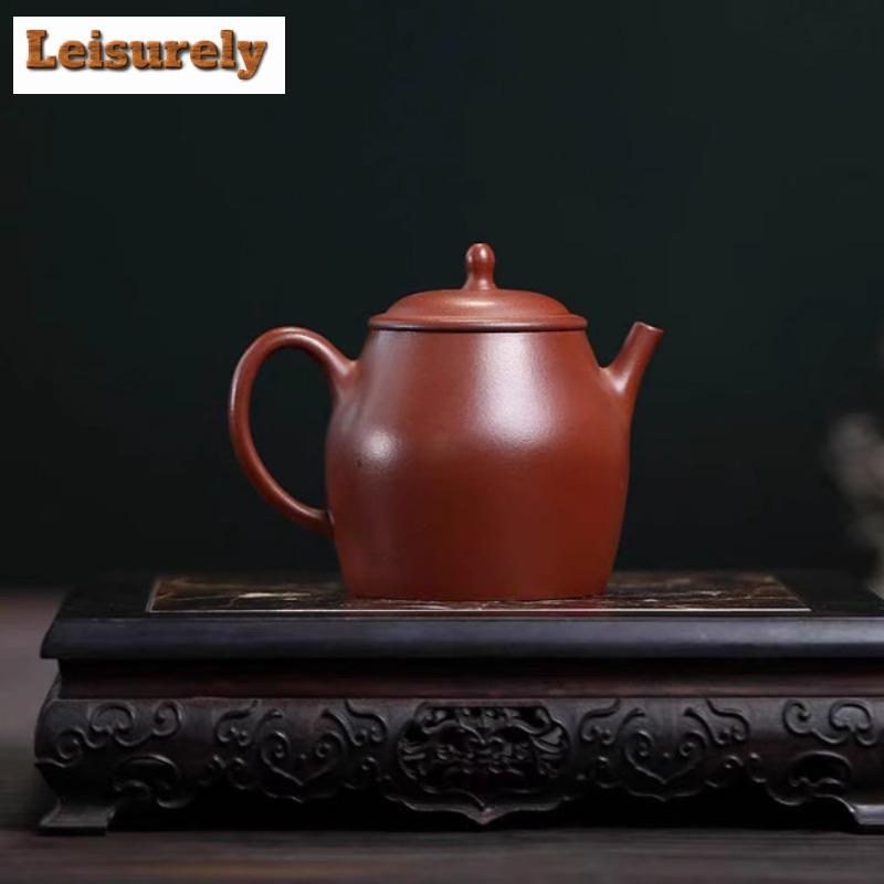 200 мл эстетичный чайник из фиолетовой глины Исин, простая круглая ручная работа, чайник из сырой руды, крови дракона, песка и грязи, чайный сервиз Zisha, подарок