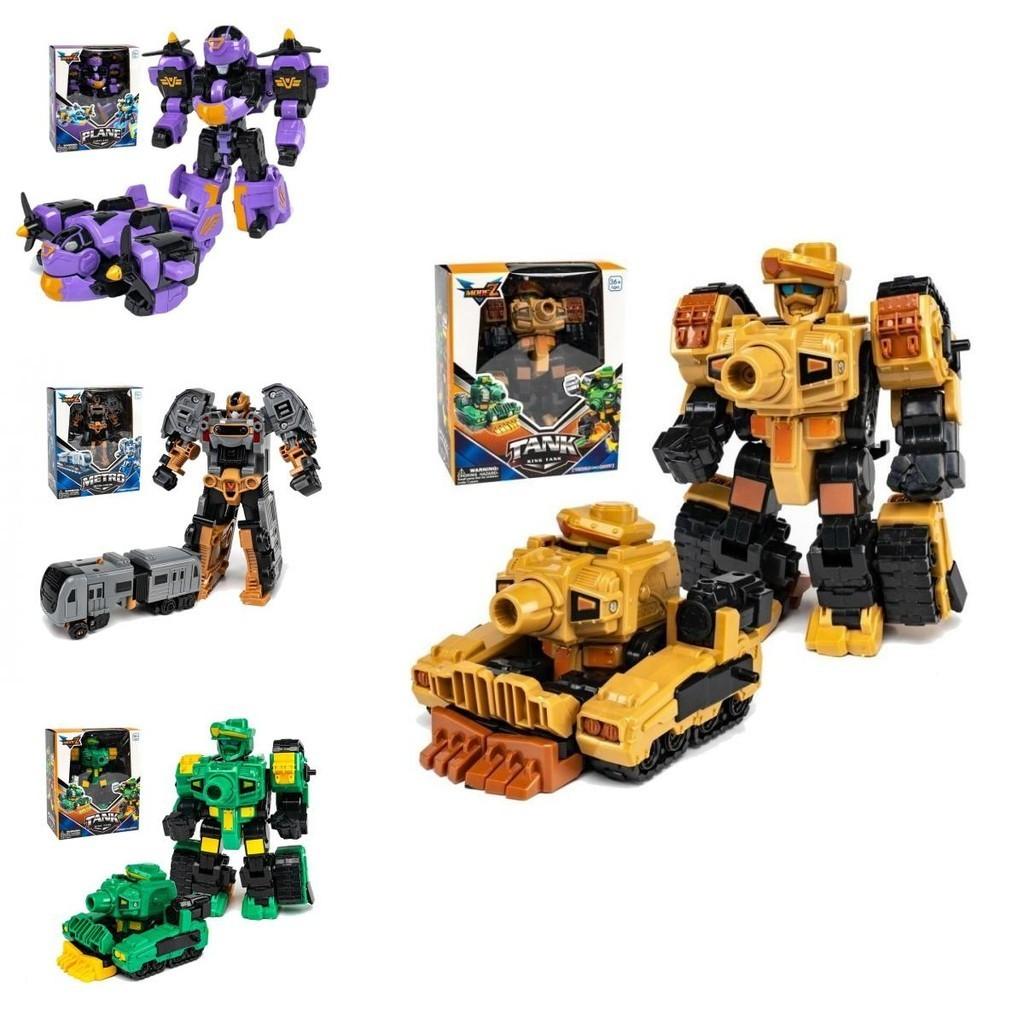 Transformable Car Robot Mech Cartoon Handheld Collectible Educational Puzzle Assembly Toy