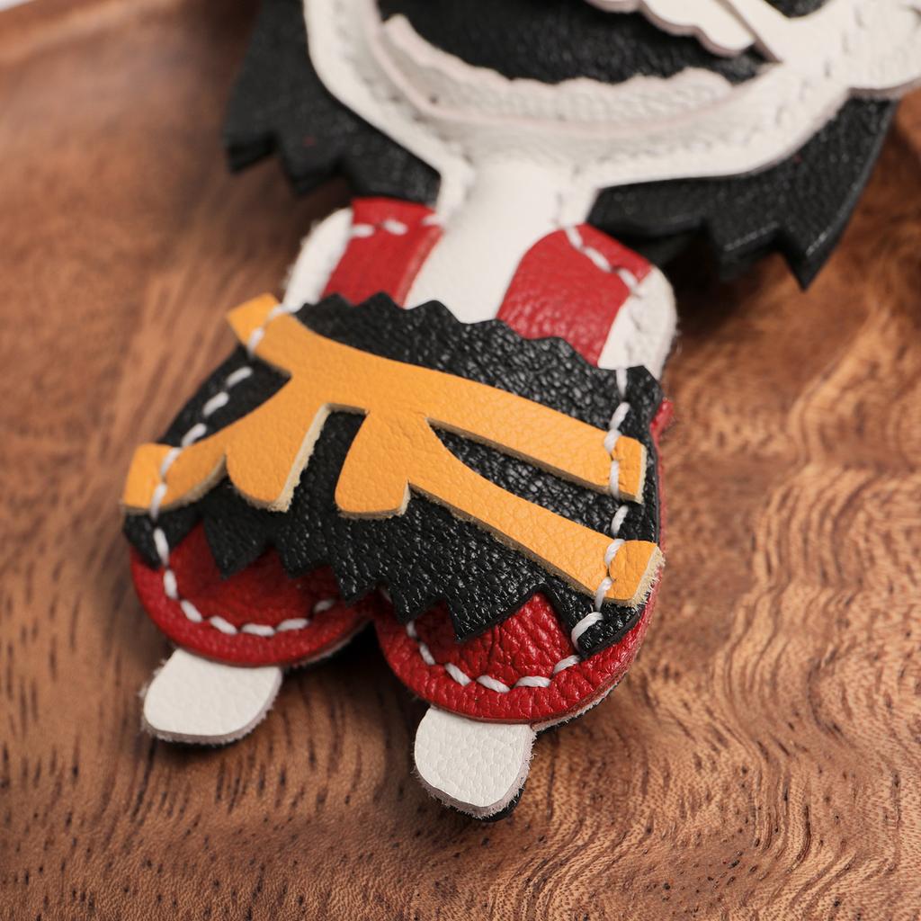 Овчина Ручная Работа Натуральная Кожа Брелок Не Чжа Китайская Мифология Аниме Вдохновленный Не Чжа Подарок для Коллекционеров и Фанатов