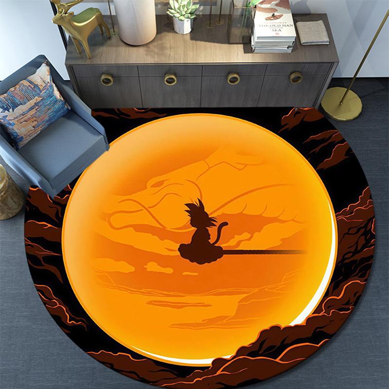 Dragon Ball2 Round Area Rug,Carpet Rug for Living Room Bedroom Sofa Playroom Decor,Non-slip Floor Mat