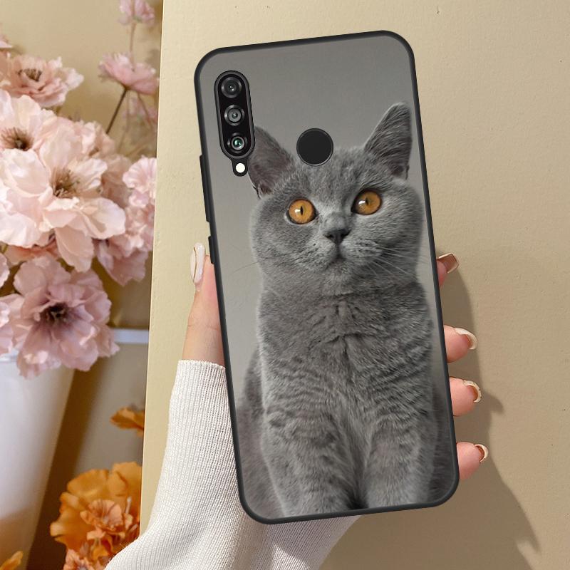 Чехол для Huawei Nova 7i 8i 11i 12i 12s Y73 Y70 Y90 Y60 Y72 Y61 Y91 9 10 SE P30 Pro P40 Lite с изображением Британской короткошерстной кошки