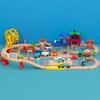 Childrens Wooden Small Train Track Collection Terminal Ferris Wheel Amusement Park Main Body Compatible with Electric Train Toys Pd21