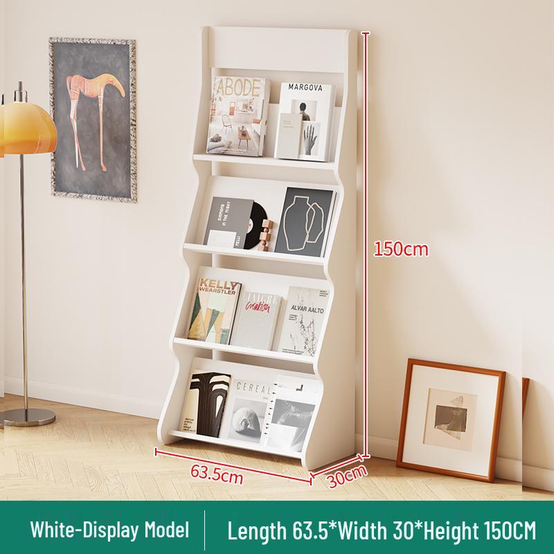 Floor-Standing Bookshelf & Magazine Display Rack