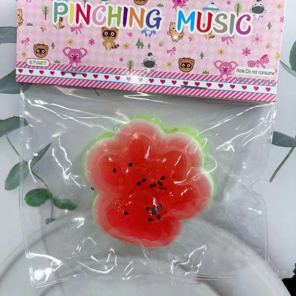 Sticky Cat Paw Squeeze Toy Watermelon Decompressing Pinching Cat Paw Cartoon Stress Relief Toys