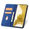 Premium Magnetic Wallet Case for Samsung Galaxy S23 Ultra - Blue Stand Flip Cover