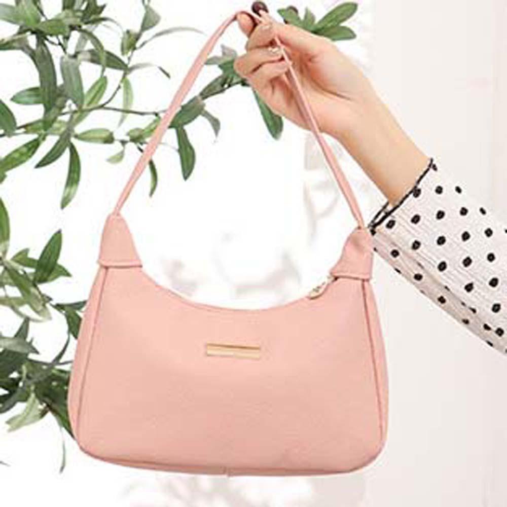 Large Capacity French Underarm Bag Solid Color Texture Handbag Shoulder Bag PU Hobo Bag School