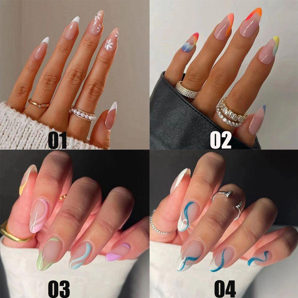 Инструмент для искусственного маникюра, миндалевидные накладные ногти, французские шпильки, накладные ногти, носимые типсы для ногтей